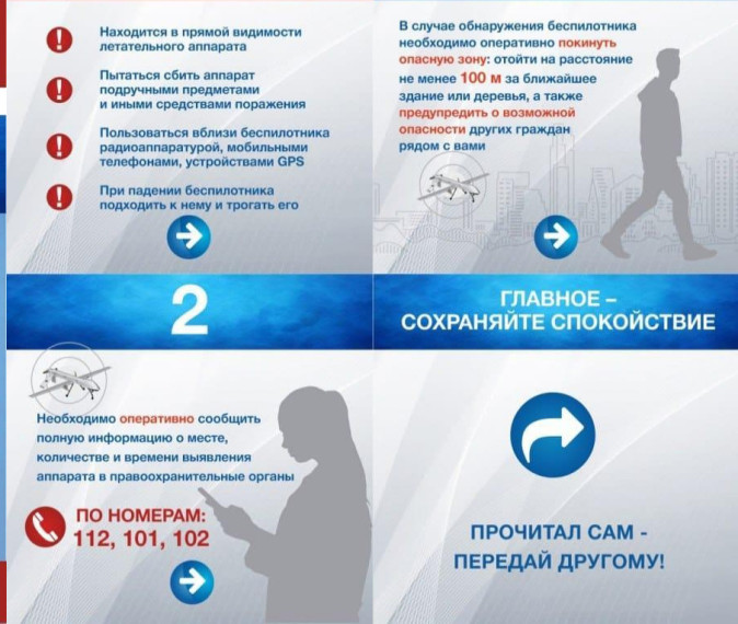 Правила поведения при обнаружении беспилотного летательного аппарата (БПЛА) или «дрона».